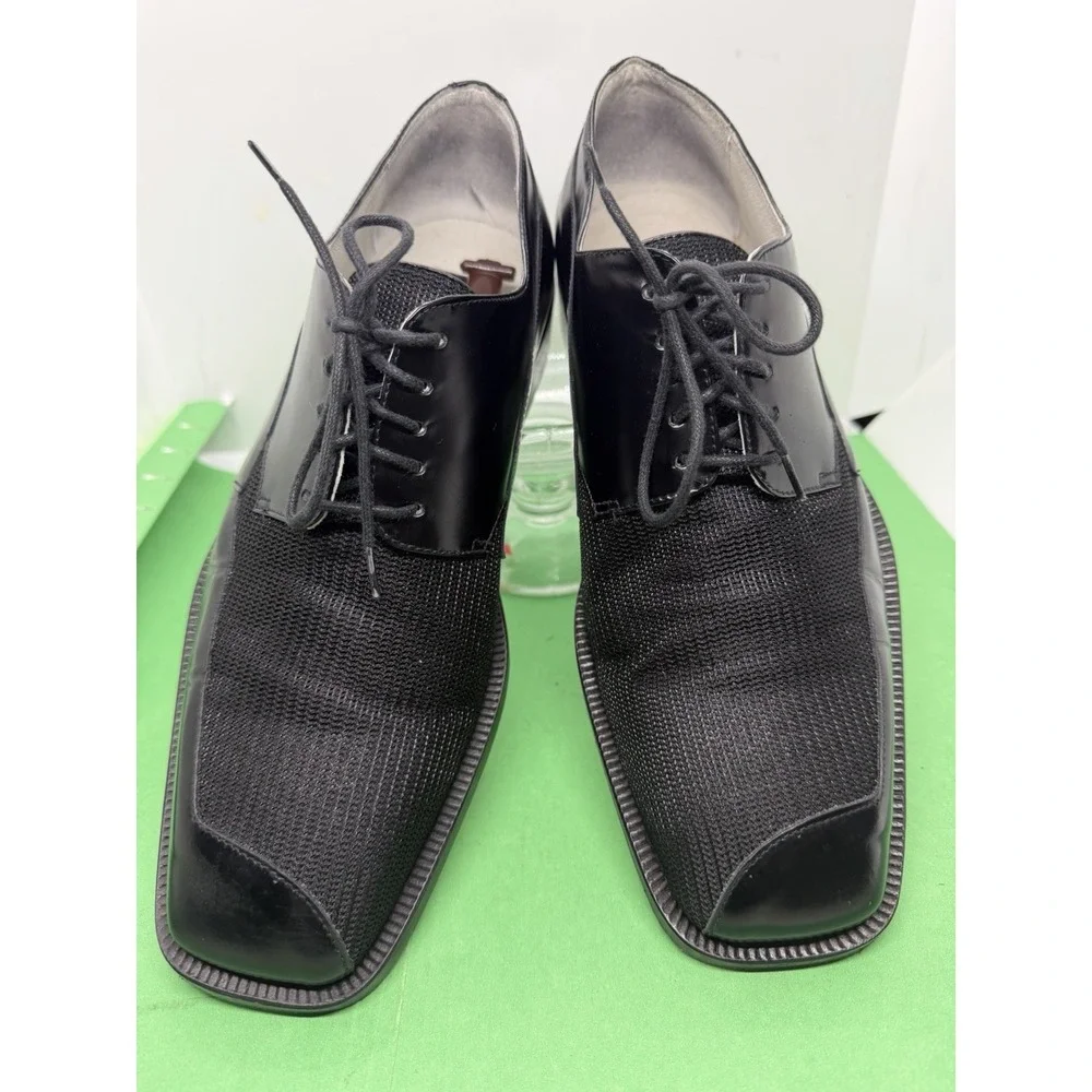 Emilio Franco Men's Black Dress Shoes Size 8 Lace Up Italian Made.